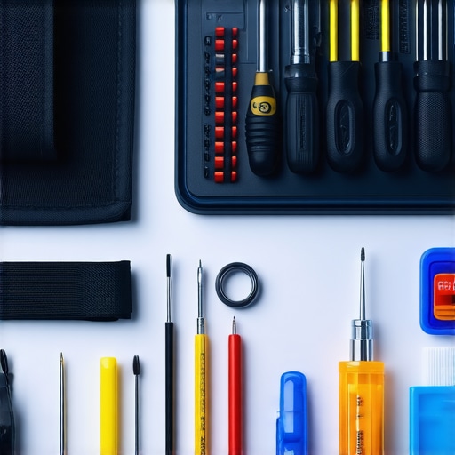 A collection of professional tools used for laptop repair and server maintenance including precision drivers and thermal paste.