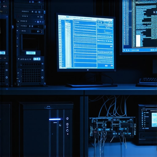 A forensic computer setup used for advanced data recovery and drive imaging.