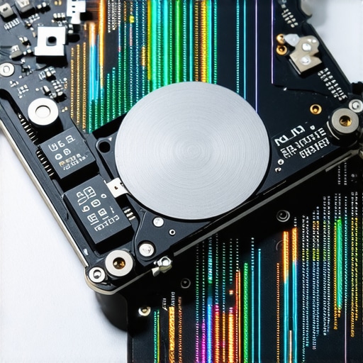 Close up of storage drive components illustrating the link between software corruption and hardware failure.
