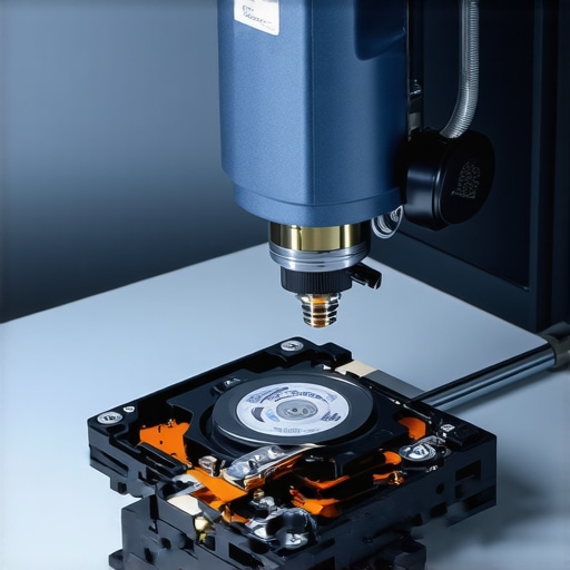 Technician performing advanced data recovery on a damaged hard drive.