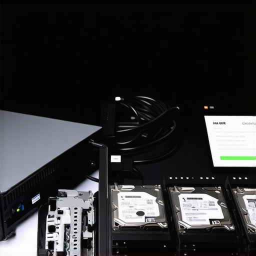 An organized IT workbench for professional hard drive wiping and data destruction.
