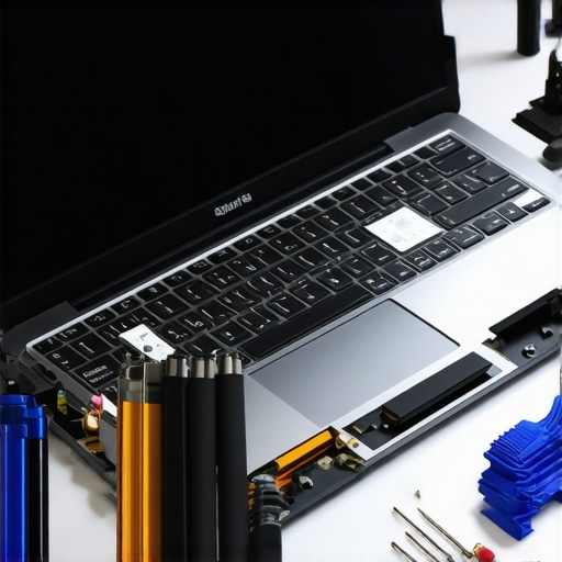 Close up of a technician diagnosing internal laptop hardware issues for video editing.
