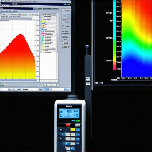 A hardware colorimeter calibrating a professional monitor for color accuracy.