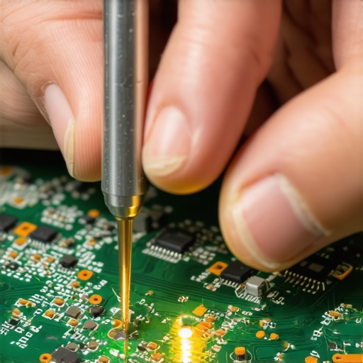 A technician performing advanced hardware diagnostics on a laptop motherboard to prevent data loss.
