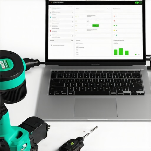 A collection of professional computer repair tools and diagnostic software on a clean workbench.