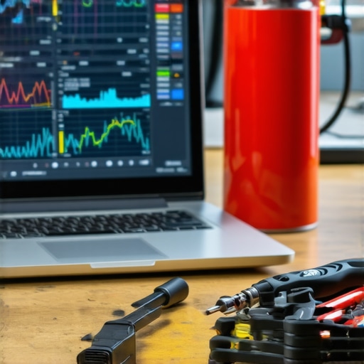 Technician using system monitoring software to check hardware health and thermal data.
