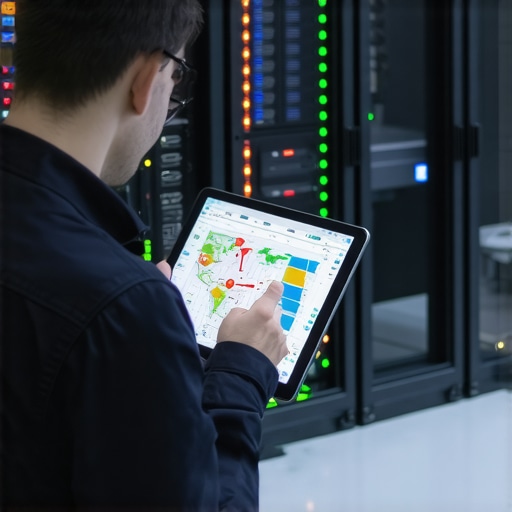 IT technician performing a quarterly security audit on office server hardware.