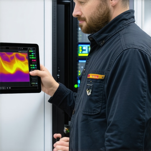 Technician performing advanced hardware and cable diagnostics in a server room