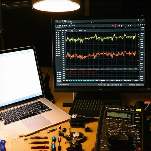 A clean workspace featuring diagnostic tools and a laptop undergoing a power health check.