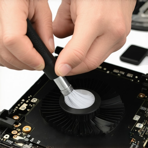 Technician performing internal maintenance on a business laptop using precision tools.