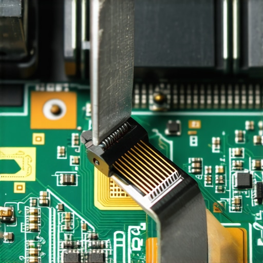 Close up of a technician repairing a laptop screen ribbon cable to fix flickering issues.