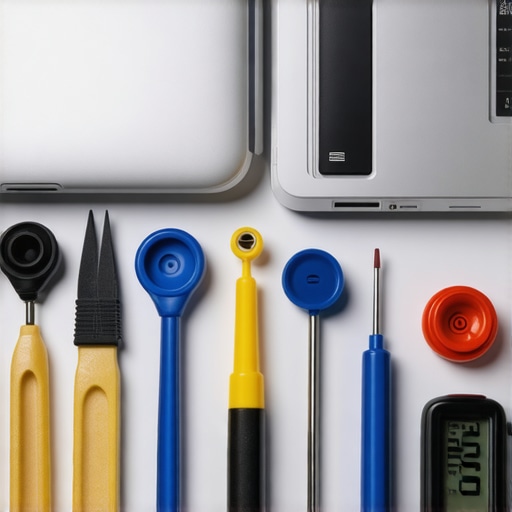 Close up of professional electronics repair tools and suction cups for screen maintenance.