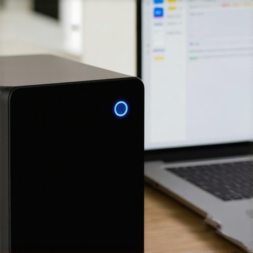 A high-end NAS device used for local data redundancy in a small office setting.