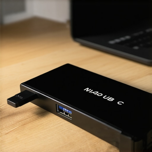 External NVMe SSD enclosure being used for data recovery from a dead laptop.