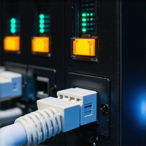 High-speed network switch with ethernet cables for stable NAS connection