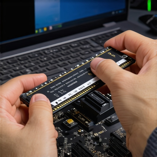 A technician performing a secure data wipe on an NVMe SSD.