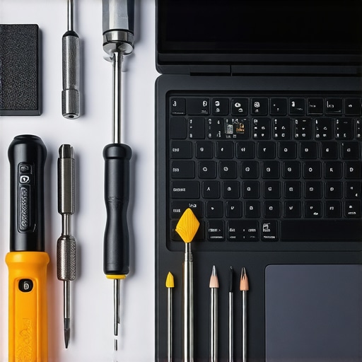 Professional Tech Repair Toolkit for Hardware Maintenance A precision repair toolkit and magnetic mat used for computer hardware maintenance.