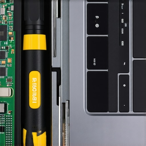 Close-up of professional tools used for laptop thermal maintenance and hardware repair