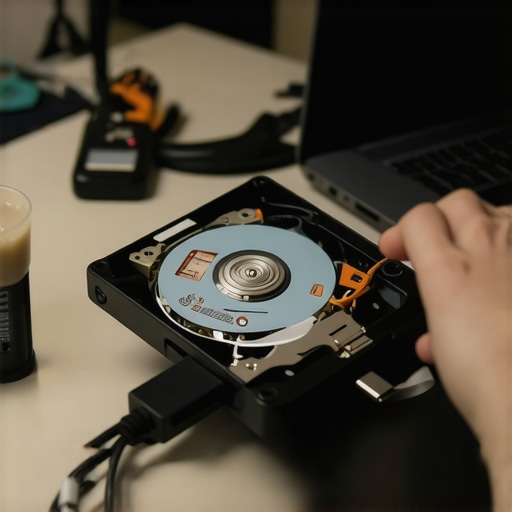 Rescuing data from a disconnected internal hard drive A technician using a SATA to USB adapter to recover files from a laptop disk.