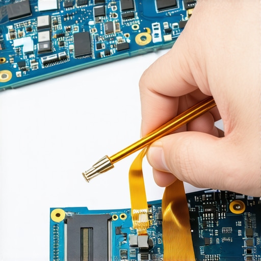 Technician fixing a double image issue by reseating the internal display ribbon cable.