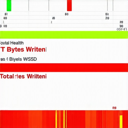 Professional SSD diagnostic tool showing low health and write endurance warnings