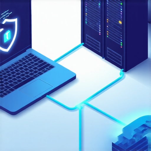 Visual representation of a secure VPN tunnel for remote desktop connections