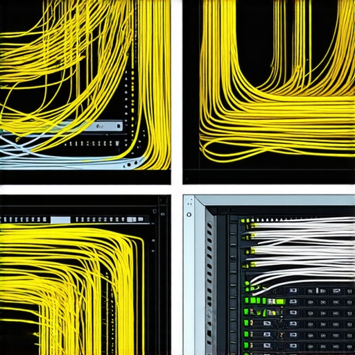 Comparison of messy and clean server cable management showing improved airflow paths.