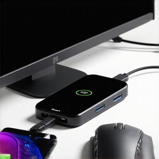 Close-up of smartphone connected to OTG adapter and monitor for data recovery