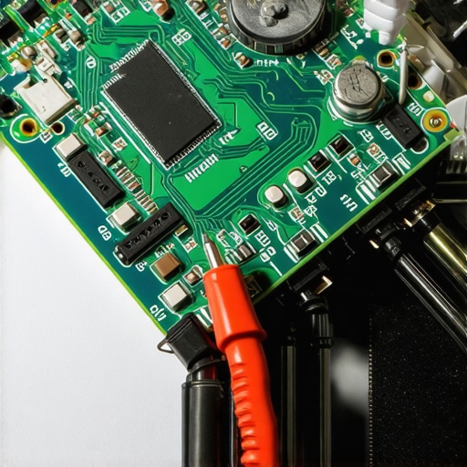 Testing Laptop Motherboard Rails with a Multi-meter A technician using a digital multi-meter to check the voltage on a laptop motherboard for repair diagnostics.