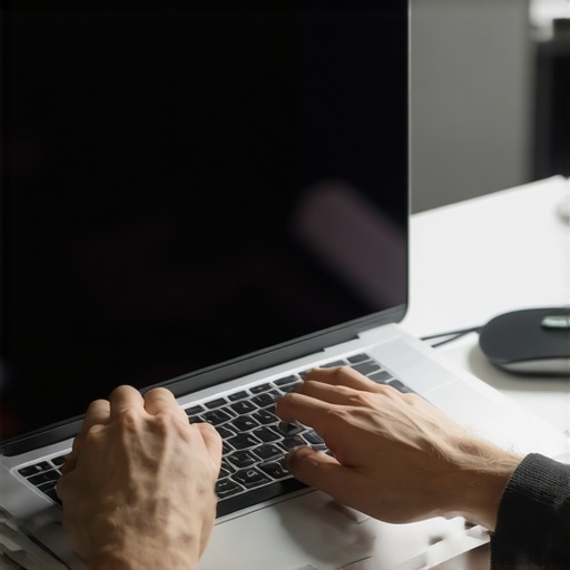 A laptop with a static screen connected to a clear external monitor to diagnose hardware issues.