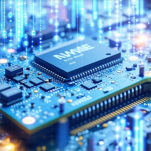 Macro view of an SSD circuit board with digital data overlays representing secure wiping challenges.