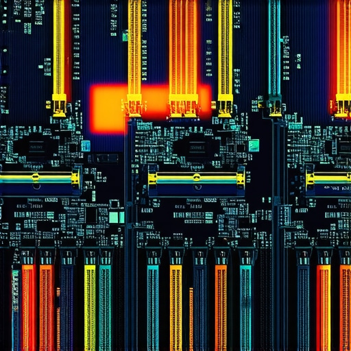 A thermal camera view showing heat spots on a failing computer motherboard
