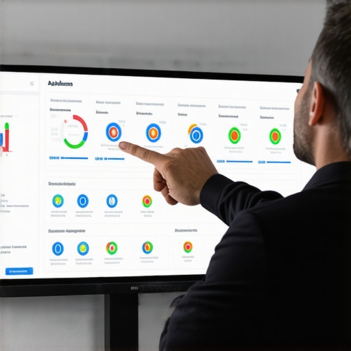 IT professional demonstrating remote monitoring tools to a client.