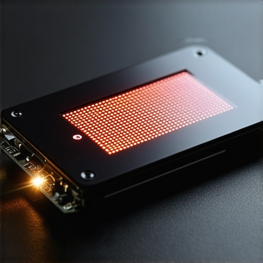 A glowing SSD with a red health meter showing drive wear and tear